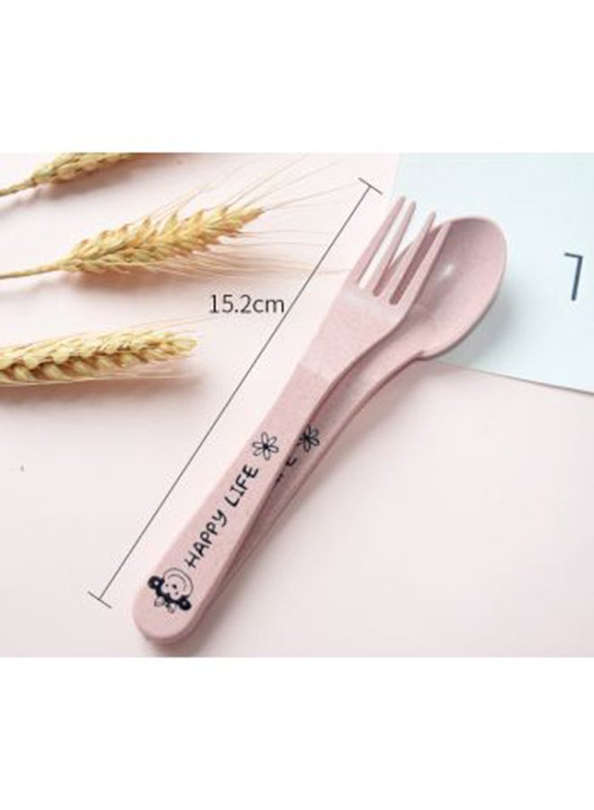 3-Piece Durable Long-lasting Wheat Straw Counterpart Dinnerware Set Comfortable for Baby - Image 2